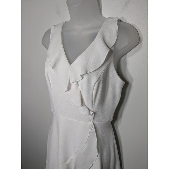 Teeze Me White Sleeveless Faux Wrap Dress Size 3/4 - Picture 2 of 6